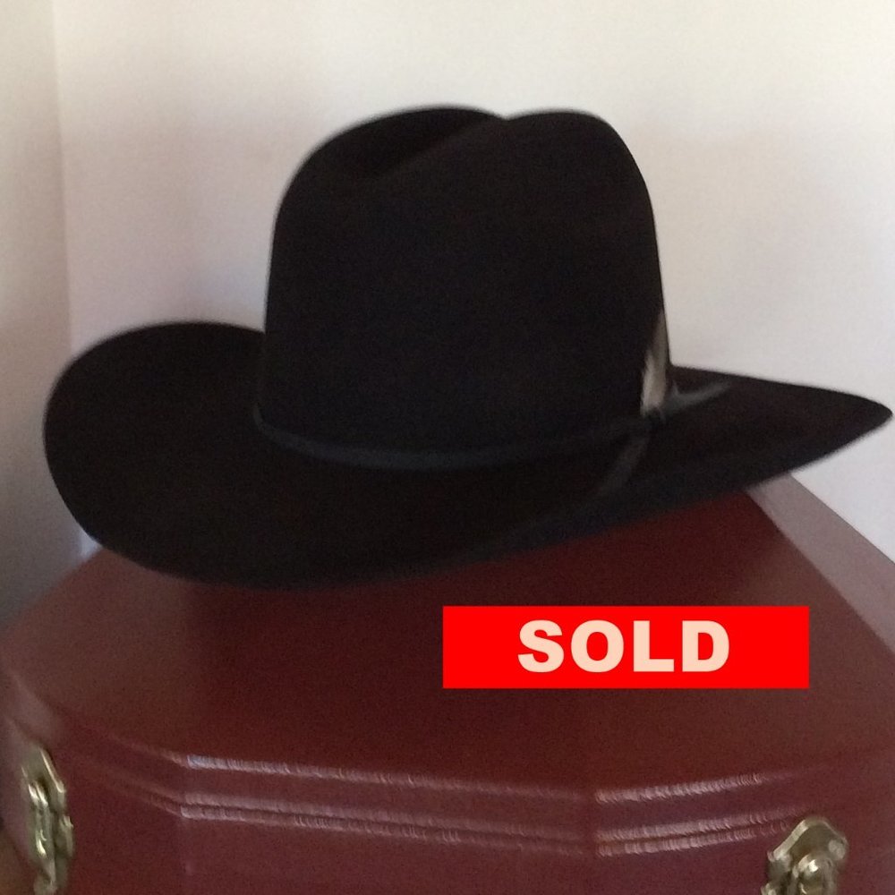 Rodeo King 4X Beaver Black Cowboy Hat Size 7-5/8